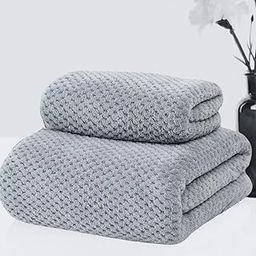 LINEAR Microfiber Bath Towel & Hand Towel Set/Microfiber Towels for Bath Large Size/Towel for Bath/Bath Towel for Men and Women/300 GSM (140 cms * 70 cms) (Grey)-image-12