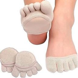 Toe Topper Socks For Women and Men - Anti Slip Five Finger Half Socks Invisible for High Heels Ball Foot Cushions No Show Liner Forefoot Pads for High Heels, Flats, Shoe, Boots Toe Cover Sock-image-49