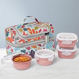 Borosil Bloom Pink Universal Borosilicate Color Glass Lunchbox with Bag | Set of 4 (320ml x 2 Square + 240ml x 2 Round) | Microwave & Dishwasher Safe, Leakproof | Tiffin for Office, School-image-95