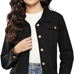 aarika Womens Casual Wear Black Colour Solid Denim Jacket-picture-17
