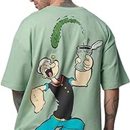 Official Popeye: Spinach Power Men Oversized T-Shirts-image-94
