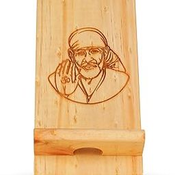 Wooden Mobile Stand - Handcrafted Pine Wood Phone Holder for Study Desk, Home, Office and Bedside (M-3)-image-68