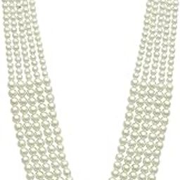 KRYPMAX Moti Set Pearl Necklace for Men Sherwani, Five Layers Design (PCN-014-024_Off-White_Colour)-image-2