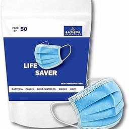 AAKARA ESSENTIALS - 3-Ply Non-Woven Disposable Face Mask – Pack of 50 | Breathable & Comfortable | High Filtration, Skin-Friendly, Ear Loop Design for Unisex-image-56
