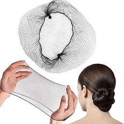 VIEWS 18 PCS, 20 Inches Elasticity Invisible Elastic Mesh Wig Nets for Hair Bun Making Ballet Dancer Kitchen Food Serive (Black)-image-110