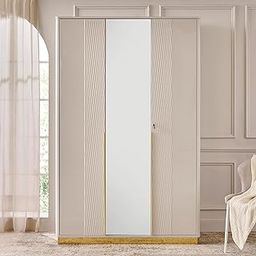 Home Centre Vegas 3-Door Wardrobe with Mirror - Grey-image-37