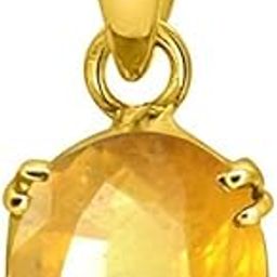 Ayush Gems 13.00 Ratti Natural Yellow Sapphire Gold Plated Pendant/Locket (Pukhraj Stone Panchadhatu Pendant) Original AAA+ Quality Gemstone Pendant for Men and Women-image-48