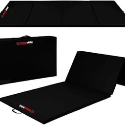 FITNESS AIM PVC Leatherette Yoga Mat, Unbeatable Non Slip Raxine, Eco Friendly and Odorless Lightweight and Extra Large Size with 14 MM Thickness (Black/Red/Blue) 4 Fold-image-34