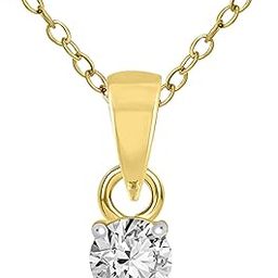 Classic Solitaire Lab Grown Diamonds Pendant Necklace For Women 0.2 Ct 14Kt-image-2