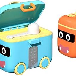 TERI BERI Portable Cartoon Pattern Milk Powder Box with Spoons Infant Baby Holder and Formula Dispenser for Food Storage Container (Multicolor) (180 ml)-image-24