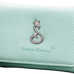 Forever Glorious Leather Key Case Wallet | Unisex Compact PU Leather Zip Pouch with Key Holder & Card Slot | Keychain Organizer for Men & Women – Light Green Color-image-92