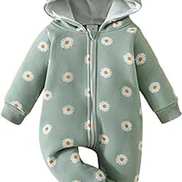 BRANDONN Kids Cotton Fleece Jumpsuit Romper Sleepsuit Hooded semi Winter Baby Boys & Girls, (0-3 Months)-30