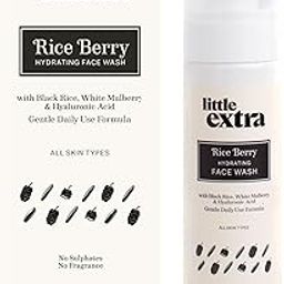Little Extra Rice Berry Face Wash for Bright Glowing Skin, Removes Dirt and Oil - with Hyaluronic Acid for Hydration - Sulfate-Free, Men & Women - All Skin Types, 100ml-image-16