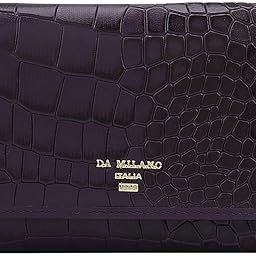 da milano Leather Mini Trifold Wallet for Women - Purple (10029J)-picture-37