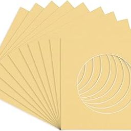 CountryArtHouse Marzipan Beige Acid Free 12x12 Circle Picture Frame Mat with White Core Bevel Cut for 8x8 Pictures - Fits 12x12 Frame - Pack of 10 Matboards-image-82