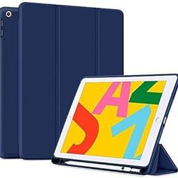 Robustrion Smart Flexible Trifold Flip Stand Case Cover with Pencil Holder for New iPad 9.7 inch 2018/2017 6th/5th Generation - Blue-image-79
