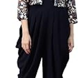 Navy Blue Solid Dhoti Style Jumpsuite With Jacket-image-96
