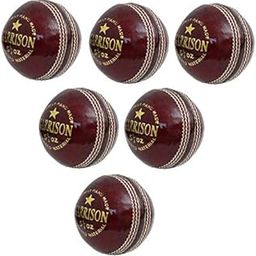 CW Garrison Cricket Leather Ball 4Piece Leather Ball Cricket Ball Weight 156Gm Club Match Tournament Balls Ball Set Pack of 6 Weight, Red-image-11