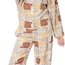 Women's Riza Imported Linen Fabric Printed Drop-Shoulder Sleeves Soft Button Down Design Top And Palazzo Relaxed Night Suit Set/NS-2081-image-99