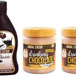 JINDAL COCOA, Combo of Classic Chocolate Syrup 650 Gm (Pack Of 1) | Drinking Chocolate Cinnamon 200 Gm (Pack of 2) | Pack Of 3 | 100% Vegetarian | No Artificial Colors and Preservatives | No Trans-Fat-image-3