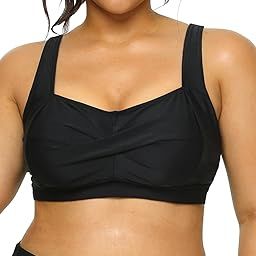 Women Plus Size Push up Bikini Top Only Full Coverage Swimsuit Tops Twist Front Bathing Suit bra for Large Bust-image-63