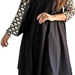 Women's Cotton Beautiful Flower Printed 3/4 Sleeves Round Neck Kurti with Palazzo Set-picture-28