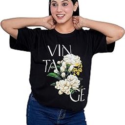 Women's Casual Relaxed Fit Pure Cotton Printed T-Shirt Oversized Tee Breathable Soft & Durable Ideal for Summer Travel & Lounging-image-65