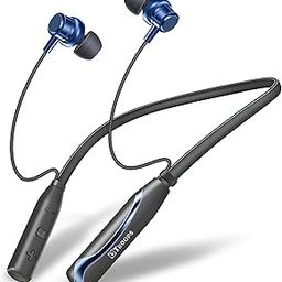 TP TROOPS Neckband Bluetooth Headphones with 55 Hours Playtime with 10mm Drivers, Rich Music Experience, BT 5.3v, Type C Fast Charging, Neckband Earphones & IPX4 Water Resistant (Blue)-22