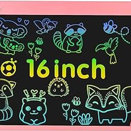proffisy Colourful Screen LCD Writing Tablet 16 Inch USB Rechargeable Electronic E-Note Scribble Board for Kids and Adults at Home (Pink)-image-66