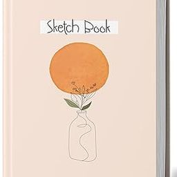 Zaslan A5 Sketch Book for Artist - 140 GSM (128 Pages / 64 Sheets) - Stitched Hard Case Bound Artist Drawing Book Notebook– Boho Vase (15.8cm x 21.8cm)-9