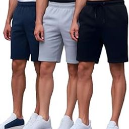 Men's Shorts 100% Cotton Sporty Premium Fleece Shorts Pack of 3-image-13