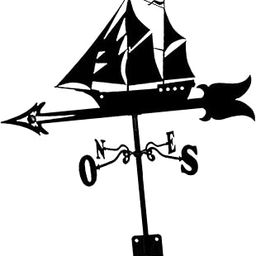 UJEAVETTE Ship Weathervane Yard Art Decoration Weather Vane for Home Fence Posts Roof-image-45