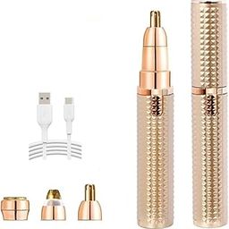 Eyebrow Trimmer for Women 3 in 1 Rechargeable Facial Hair Remover with Replaceable Heads, Professional Painless Personal Hair Removal Eyebrow Razor with Indicator Lights (multi color)-3