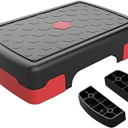CALANDIS™ Aerobic Stepper Multifunctional Exercise Step Platform for Home Gym Strength Red Black with Riser | Step/Riser Sets | Fitness Equipment & Gear | Fitness Running & Yoga-22