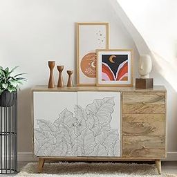 Solid Wood Ranthambore 2-Door Sideboard | Sideboard Cabinet for Living Room | Solid Wood Cabinet for Living Room |Finish - Natural and White-image-27