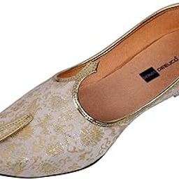 Men's Ethnic Cream N Golden Wedding and Sherwani Jutti, Mojari-image-57