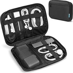 PAVILIA Electronic Organizer Small Travel Cable Organizer Bag for Hard Drives, Cables, Charger, Phone, USB, SD Card (Black)-16
