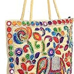 Kuber Industries Women's Cotton Embroidery Shoulder Bag (BG0101, Beige)-image-24