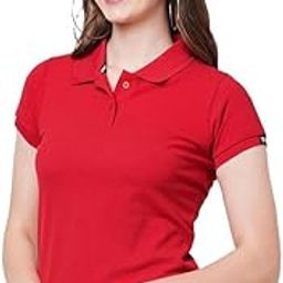 Women's Pure Cotton Polo T-shirt | Womens Polo Collar Neck T-Shirt | Cotton Plain Neck Half Sleeve T-Shirt | Casual Tshirts for women-image-89