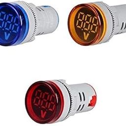 Rashri Signal Lights Digital Display Gauge Volt Voltage Meter Indicator Lamp Tester (Measuring Range AC 60-500V, 1 Set of RYB)-16