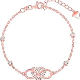 925 Silver Rose Gold Infinite Bond Bracelet, Adjustable | Gifts for Women and Girls | With Certificate of Authenticity and 925 Stamp | 6 Months Warranty-28