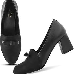 Women's Block Heel Loafers with Bow Detail | Sleek and Stylish Design for a Comfortable Fit-1