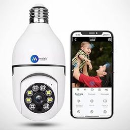 Maizic Smarthome 3 MP HD WiFi Indoor Bulb CCTV Camera for Home with Ptz Control, Motion Detection, Color Night Vision, Two Way Communication and Sound Alarm-image-1