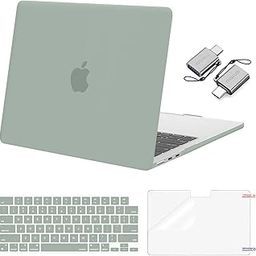 MOSISO Compatible with MacBook Air 13 inch Case 2025 2024 2023 2022 M4 A3240 M3 A3113 M2 A2681, Plastic Hard Shell&Keyboard Cover&Screen Film&Type C for MacBook Air 13.6 inch Case, Antique Green-3