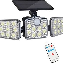 TECH LOGO ELECTRONICS Outdoor Solar Light for Home Aluminium Solar Motion Sensor Lights Outdoor, 3 Adjustable Heads 355° Wide Angle Street Area Lights, Waterproof Ip65 Waterproof Include Remote-5