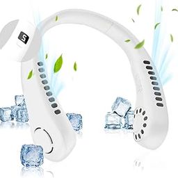 Neck Fan with Screen Display and 5 Speeds Levels, USB Rechargeable Bladeless Cooling Fan, Quiet Neck Cooler Personal Hanging Fan for Indoor Outdoor Travel Sports-picture-11