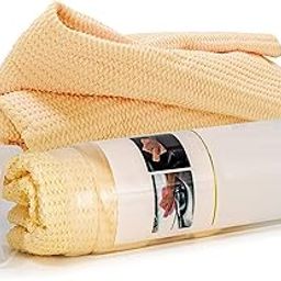 Auto Hub 3D Chamois Cloth - Ultimate Car Cloth for Car Cleaning - Super Absorbent PVA Towel - Scratch and Lint-Free - Pack of 4-88