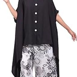 SUN-ROSE FASHIONS Women's Kaftan with Wide Leg Pants Co-ord Set | Soft Viscose | Boutique collection-51