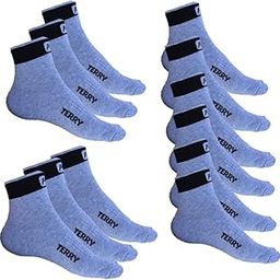 SwekshaCreations Men's 12 Pairs Sports Ankle Length Socks - Terry Towel Cushioned, Anti Odour & Anti Bacterial For Sneaker & Running Workout - Free Size, Pack Of 12 (GREY)-image-91