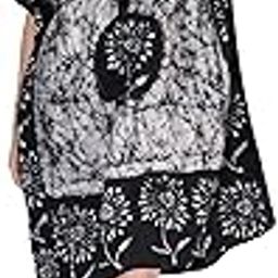 Women's Cotton Batik Print Knee Length Short Kaftan Nighty-10